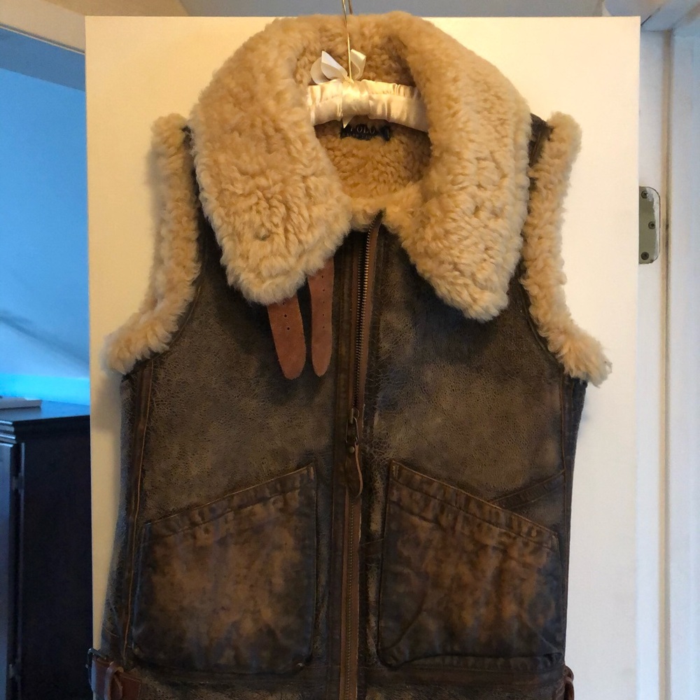 Classic Ralph Lauren Shearling Vest, Medium